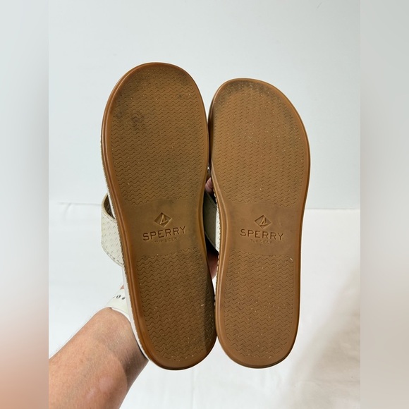 SPERRY Women's Ivory leather PLUSHWAVE thong Sandals size 8 - Picture 7 of 8
